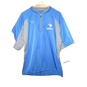 Russell Baseball 1/4 Zip Jersey Water Repellent Shirt Royal Blue Mens